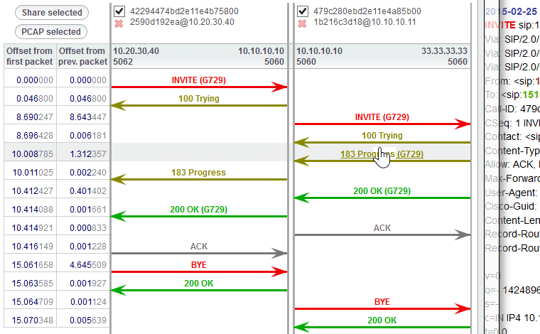 Free SIP logs analyzer